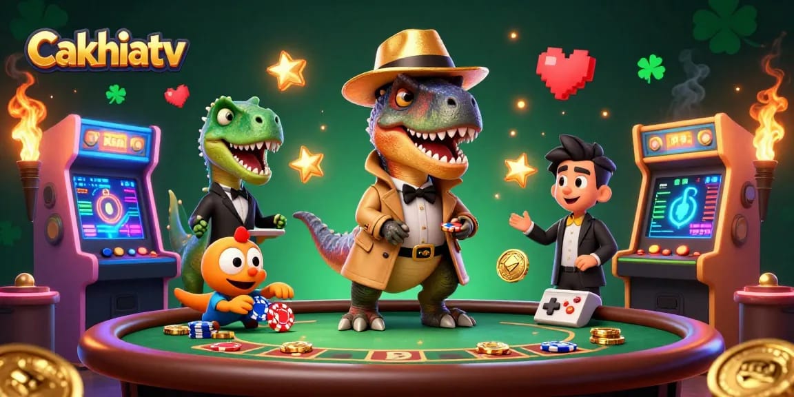 Cakhiatv’s vibrant illustration of a velociraptor card counter in a casino, enhancing your gaming excitement.