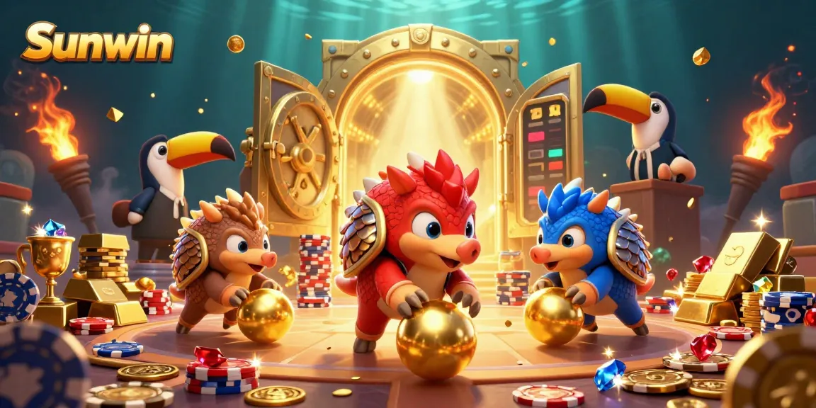 Win big with Sunwin as rival pangolins battle through poker chips and stunning treasures.