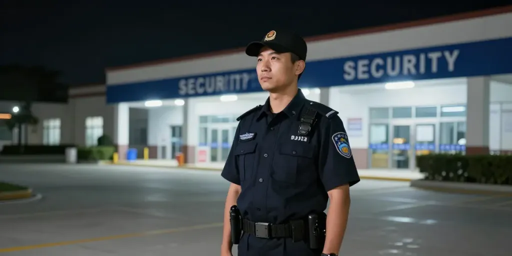 Security Guard monitoring commercial property, providing trusted protection.