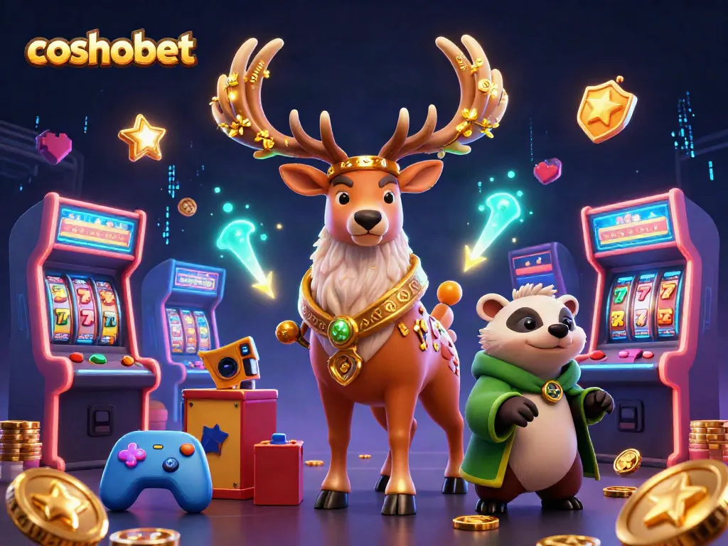 Engage with cosmobet's vibrant 3D casino scene featuring animated characters and dynamic gaming elements.