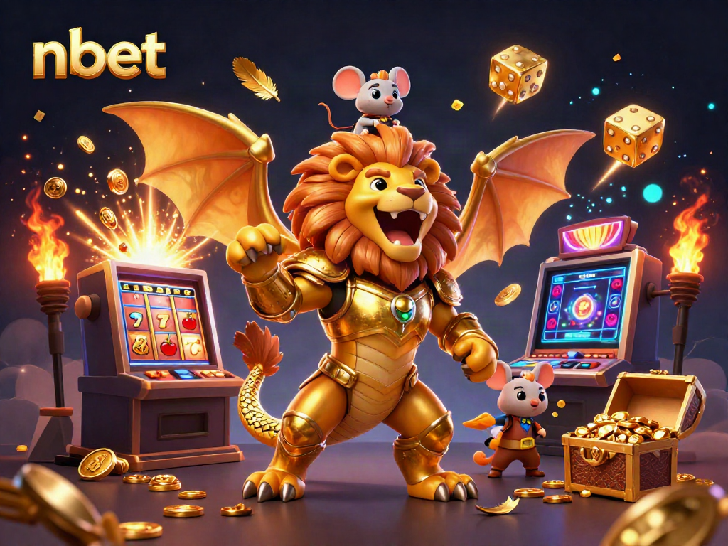 Experience the thrill of nbet with a golden chimera and vivid casino elements.