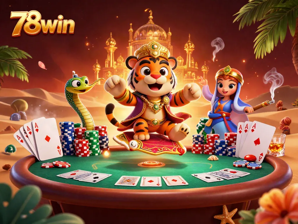 Experience thrilling gaming action at 78win with vibrant casino scenes featuring iconic elements.