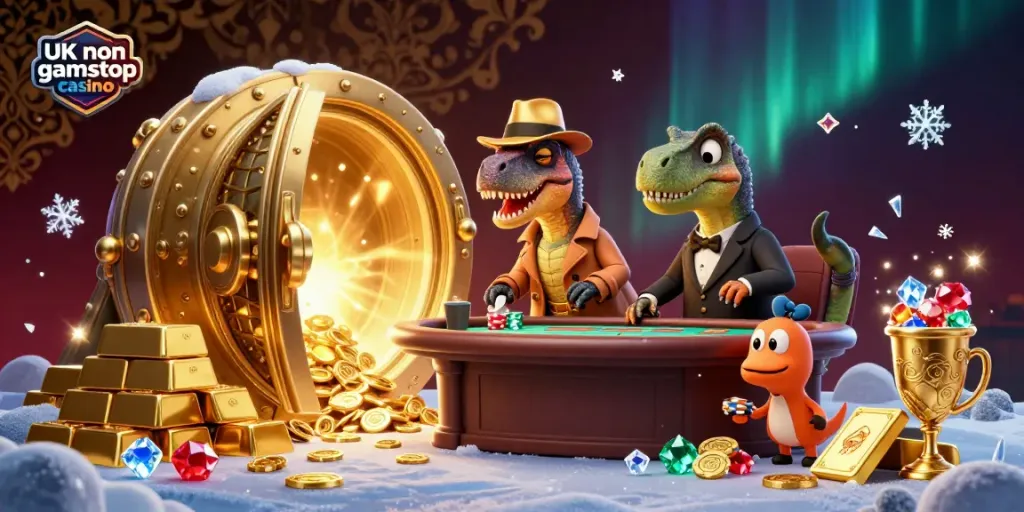 Explore the vibrant world of UK non gamstop casino gaming with thrilling cartoon characters in an extraordinary setting.