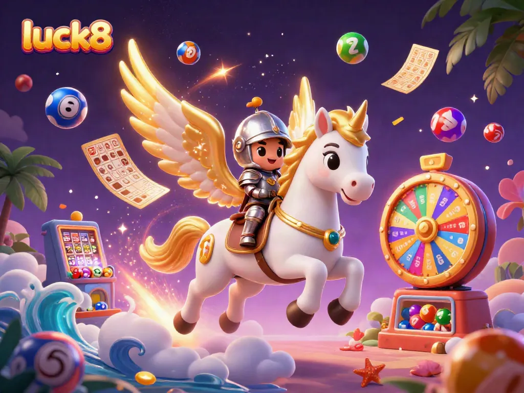 Engage in exhilarating gameplay at luck8, with vibrant lottery balls and festive gaming elements.