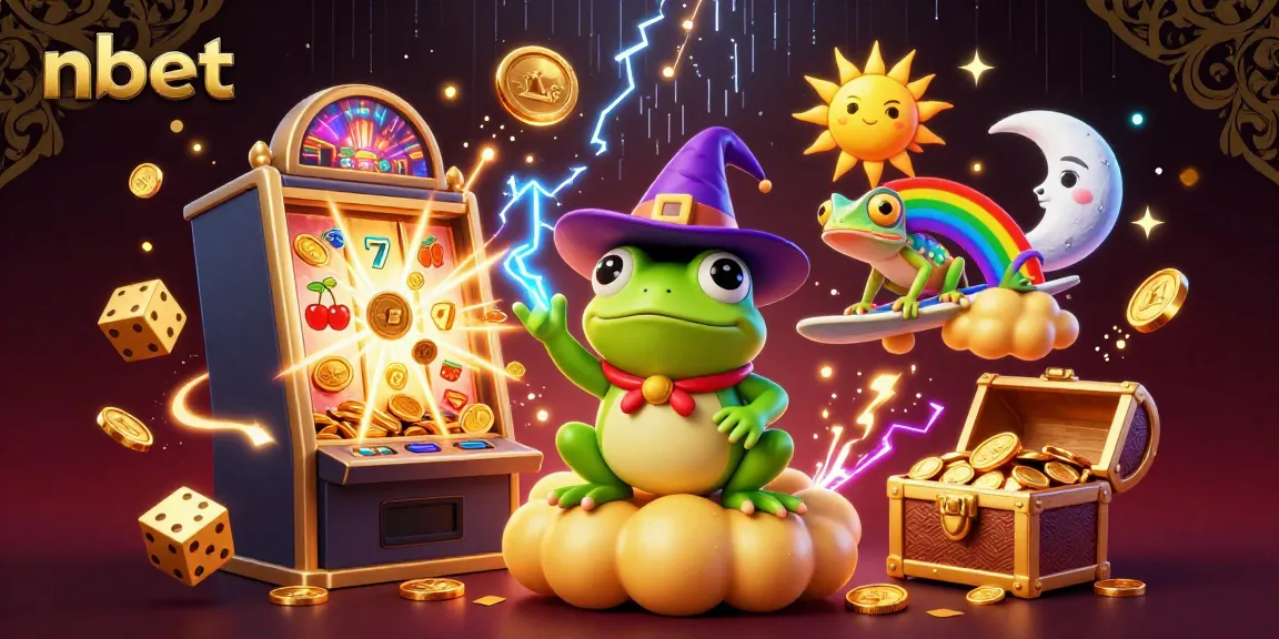 Experience the thrill of winning with nbet's vibrant 3D casino scene, showcasing exciting game elements and characters.
