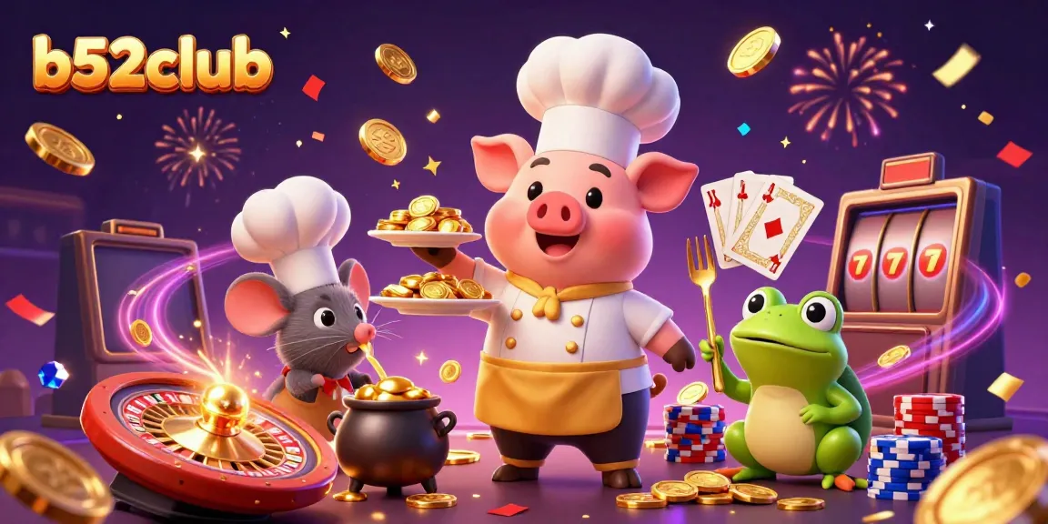 Experience the thrill of gaming at b52club with vibrant characters and golden rewards!