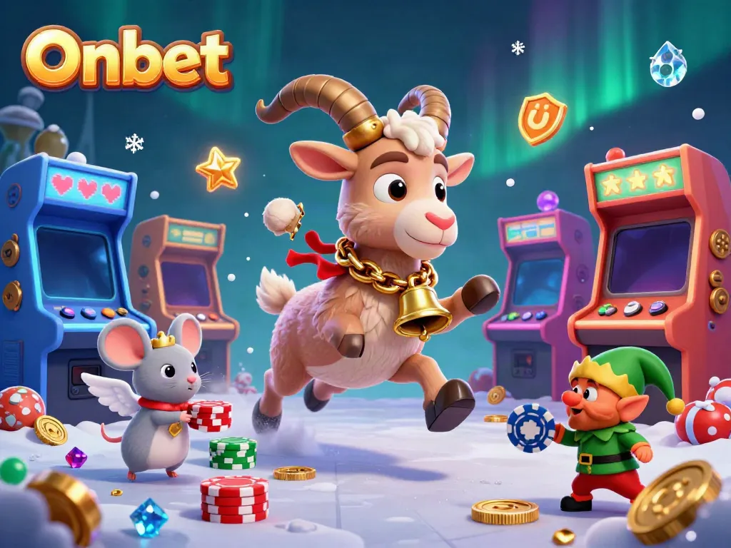 Experience Onbet's festive-horror casino with Krampus, gremlins, and angelic order amidst vibrant gaming chaos.