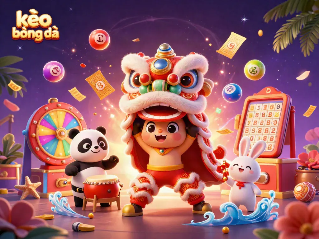 Experience the excitement of kèo bóng đá with a colorful scene filled with dynamic betting elements.