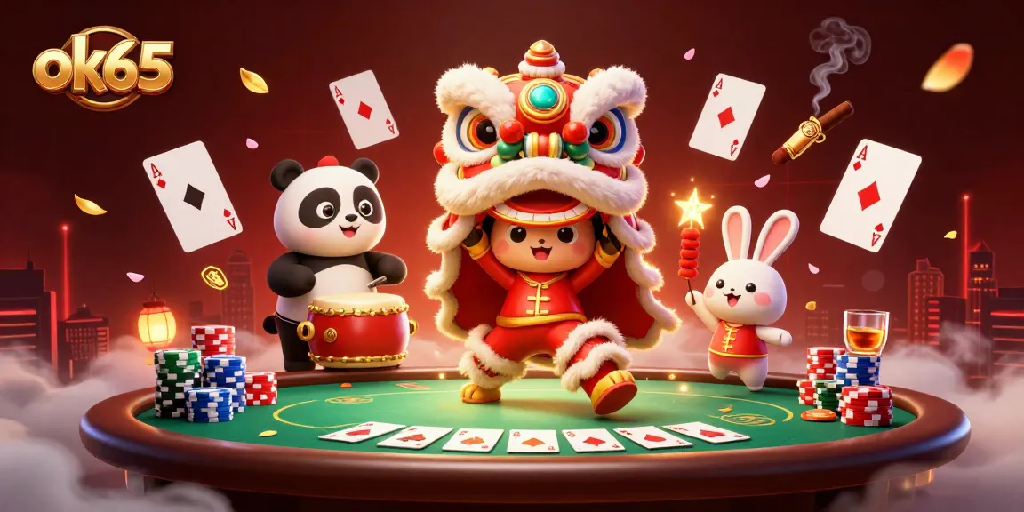 Engage with the vibrant casino scene as ok65 characters perform high-energy rituals at the poker table.