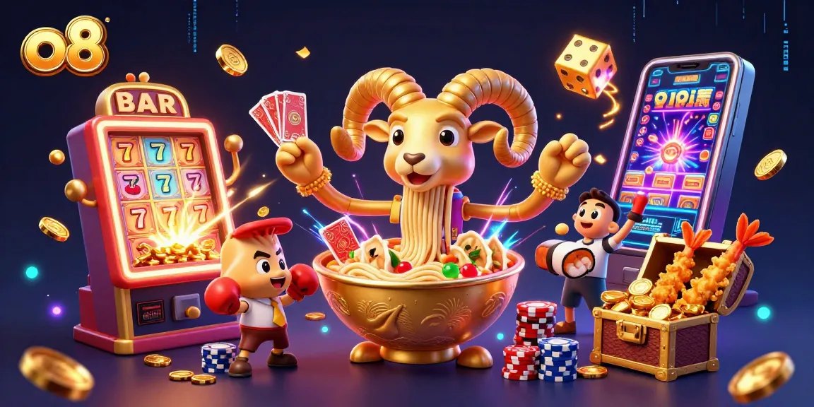 o8 showcases a vibrant 3D casino scene with characters engaging in dynamic gambling action.