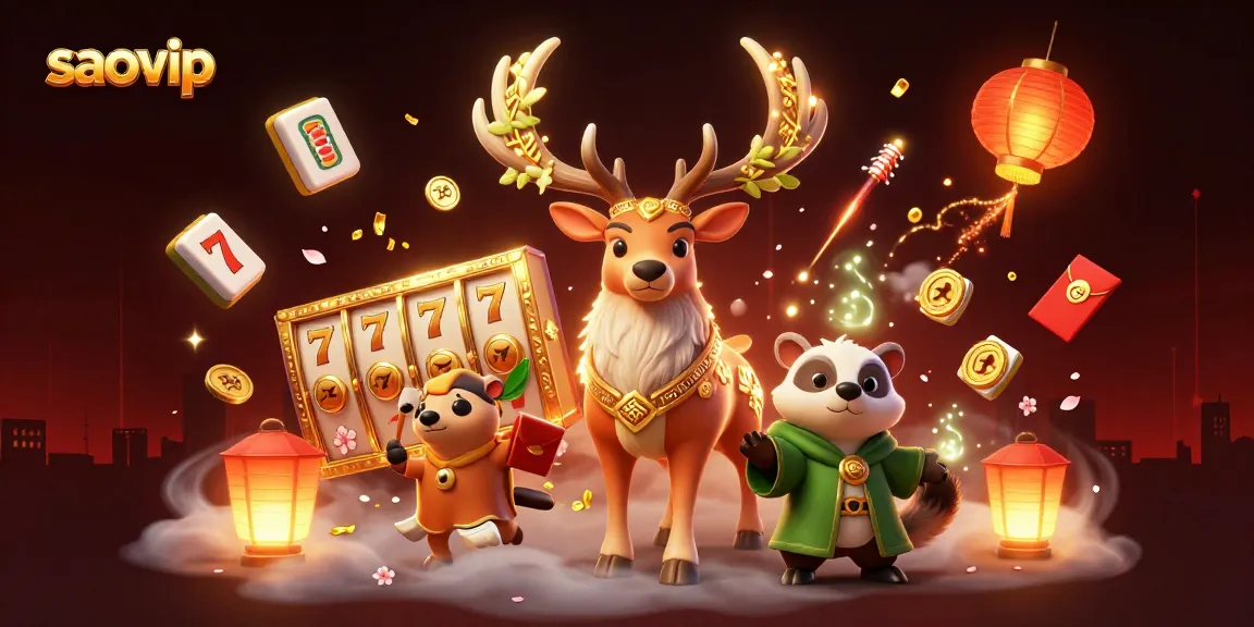 Engage with saovip's vibrant 3D illustration of dynamic casino elements and enchanting characters.