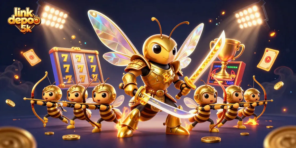 Spin the reels on link depo 5k for winning jackpots with this bustling casino scene.