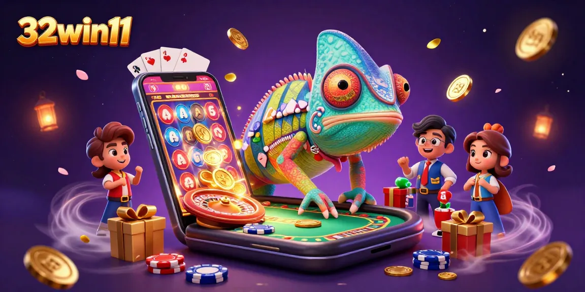 Engage with 32win11's vibrant casino scene showcasing colorful games and thrilling action.