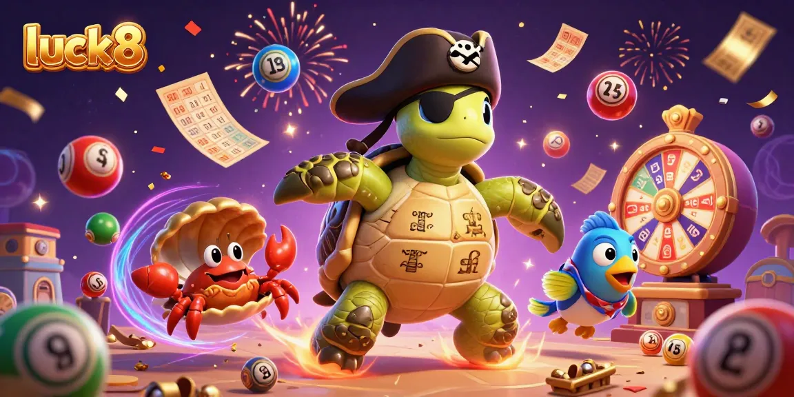 Engage in thrilling gaming at luck8 with a vibrant scene of colorful prizes and characters.
