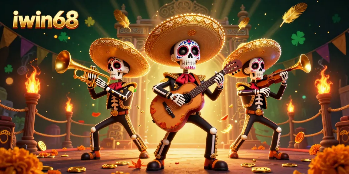 Experience exciting games at iwin68 with dynamic casino scene featuring vibrant mariachi band.