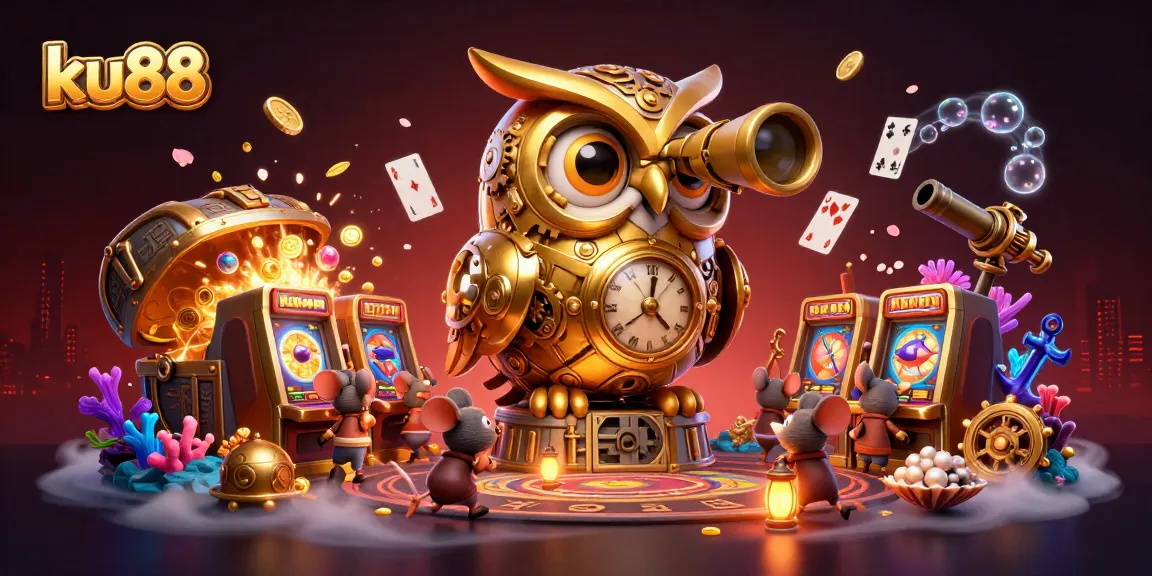 Experience the thrill of ku88 with dynamic scenes of casino action, featuring captivating 3D illustrations.